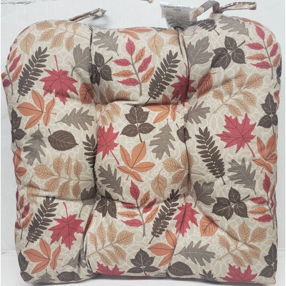 2 THICK REVERSIBLE CUSHION CHAIR PADS w/ties (16